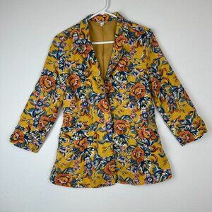 Y2K Brass Plum Nordstrom Floral Linen Blazer